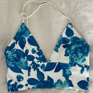 MinkPink Blue Floral Crop Top